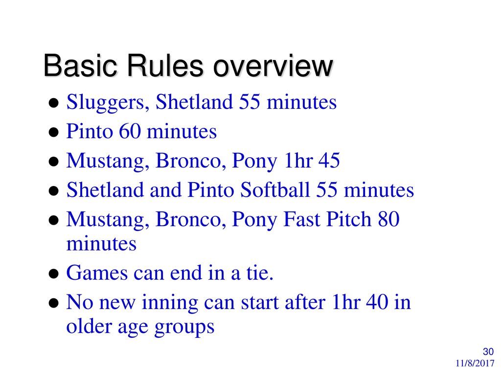 Basic softball rules
